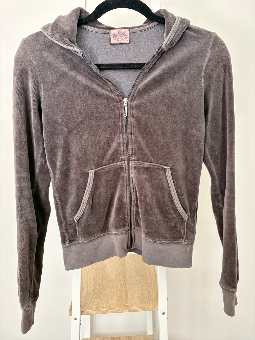 Vintage Juicy Velour Zip Hoodie - Gray